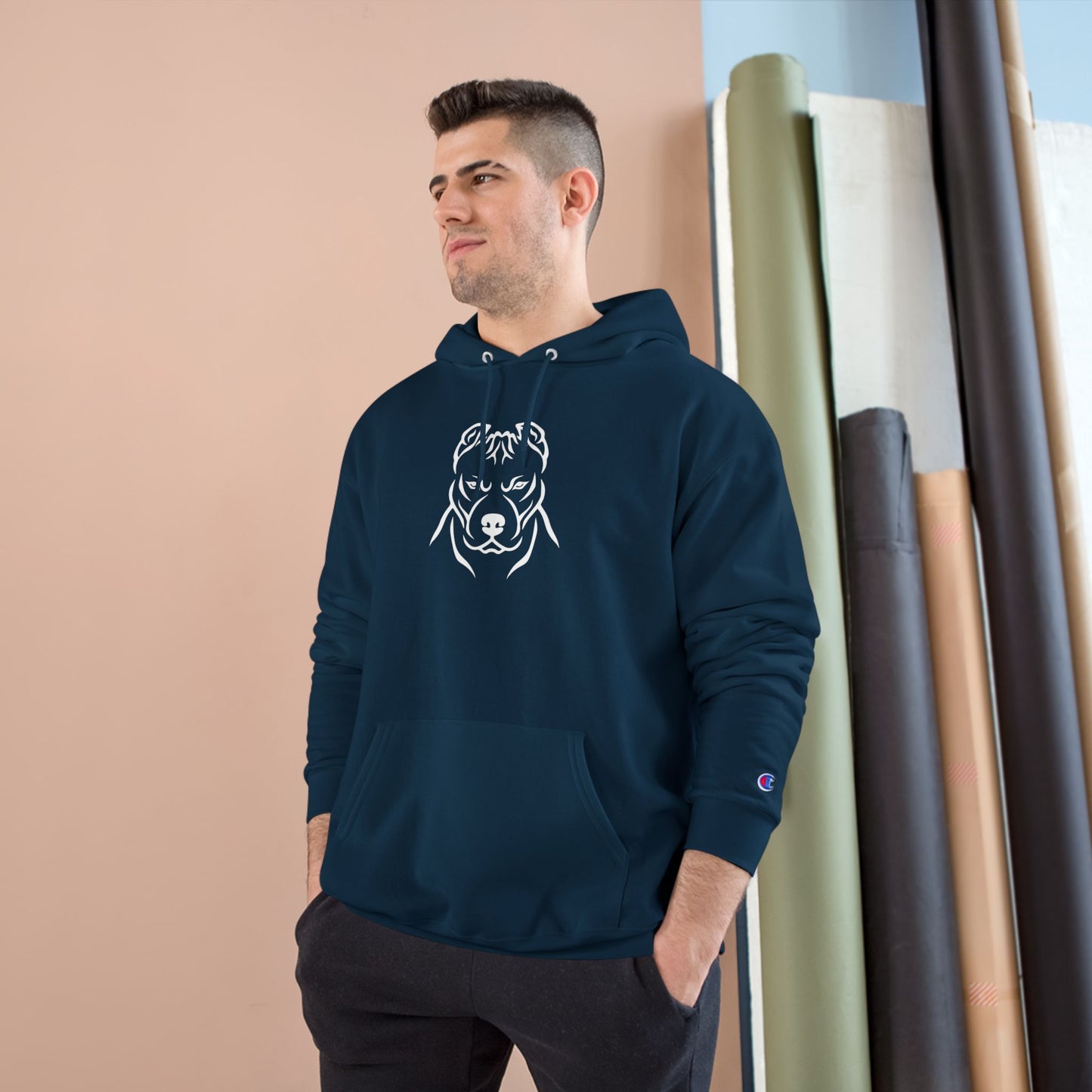πππ’π‘ππ»π‘ππ Champion Hoodie with Dog Design - Cozy Pet Lover Sweatshirt