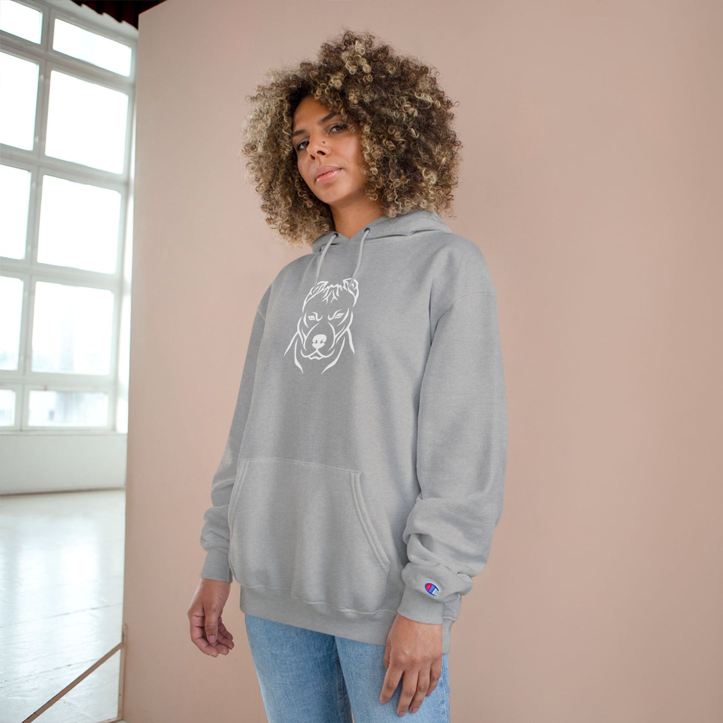 πππ’π‘ππ»π‘ππ Champion Hoodie with Dog Design - Cozy Pet Lover Sweatshirt
