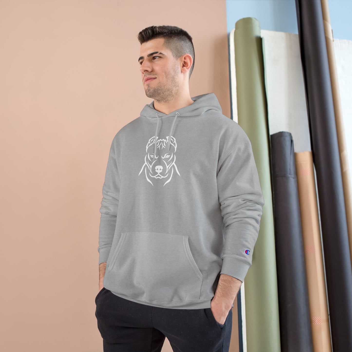 πππ’π‘ππ»π‘ππ Champion Hoodie with Dog Design - Cozy Pet Lover Sweatshirt