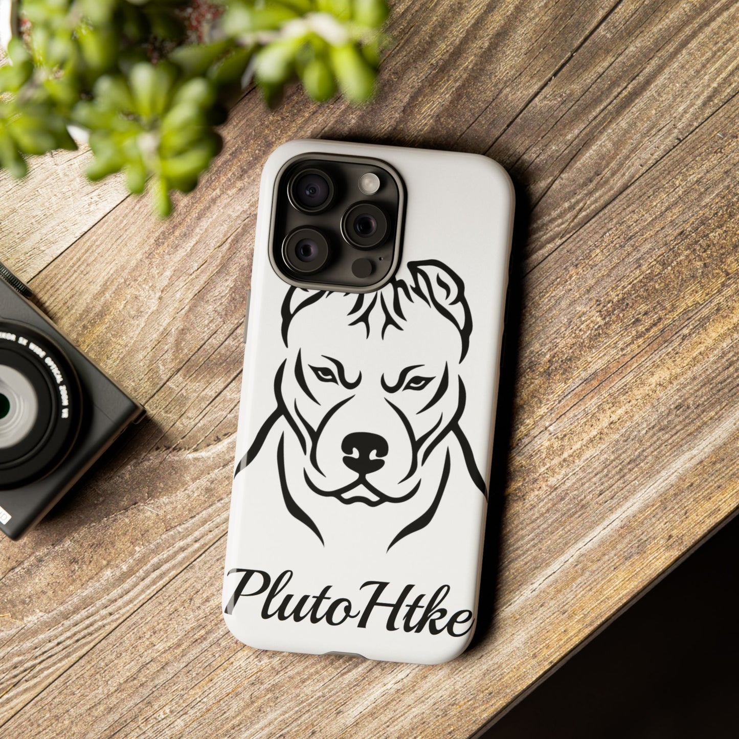 𝑃𝑙𝑢𝑡𝑜𝐻𝑡𝑘𝑒 Tough Dog Phone Case - Strong Pitbull Design for Animal Lovers