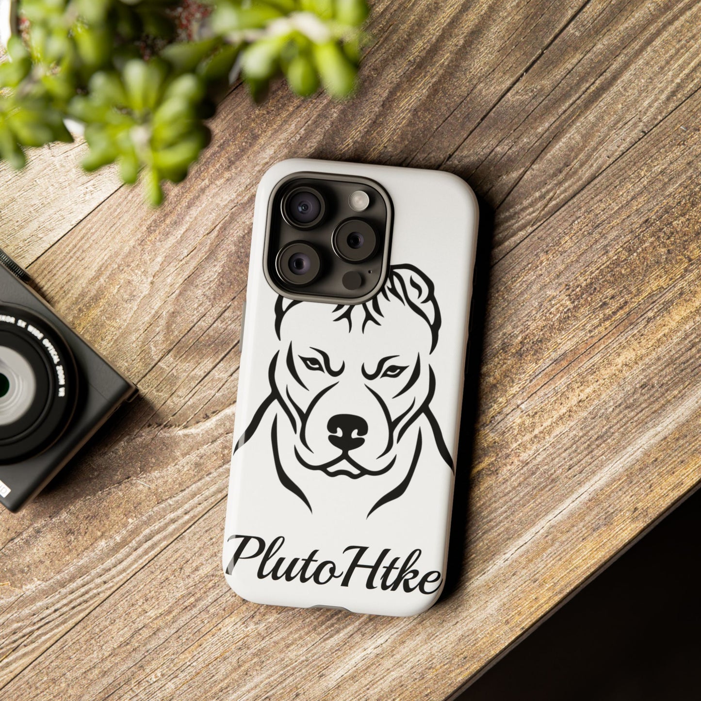 𝑃𝑙𝑢𝑡𝑜𝐻𝑡𝑘𝑒 Tough Dog Phone Case - Strong Pitbull Design for Animal Lovers